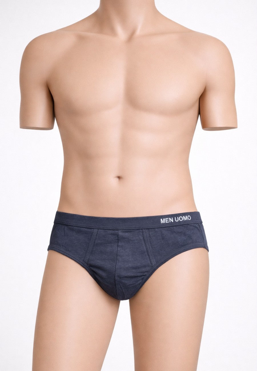 Calzoncillos gris oscuro de hombre de algodón men Uomo banda ancha
