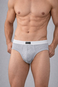 Calzoncillos de hombre de algodón canalado, gris claro