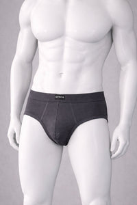 Calzoncillos de hombre de algodón canalado, gris oscuro