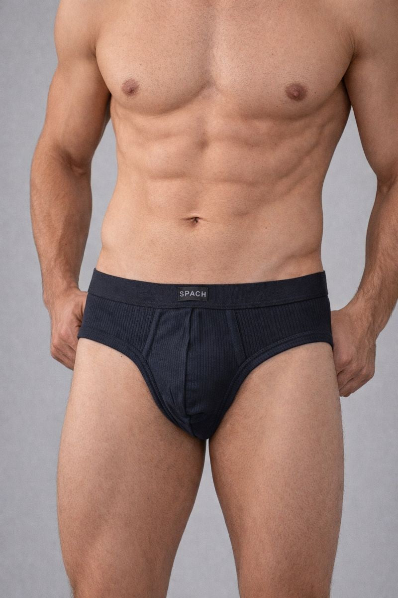 Calzoncillos de hombre de algodón canalado, negro