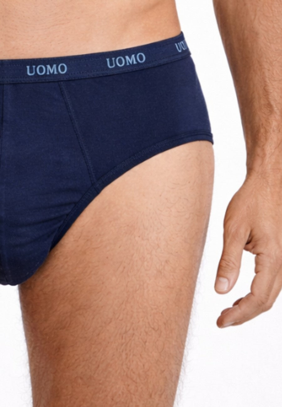 Calzoncillos azul marino de hombre de algodón Uomo banda estrecha