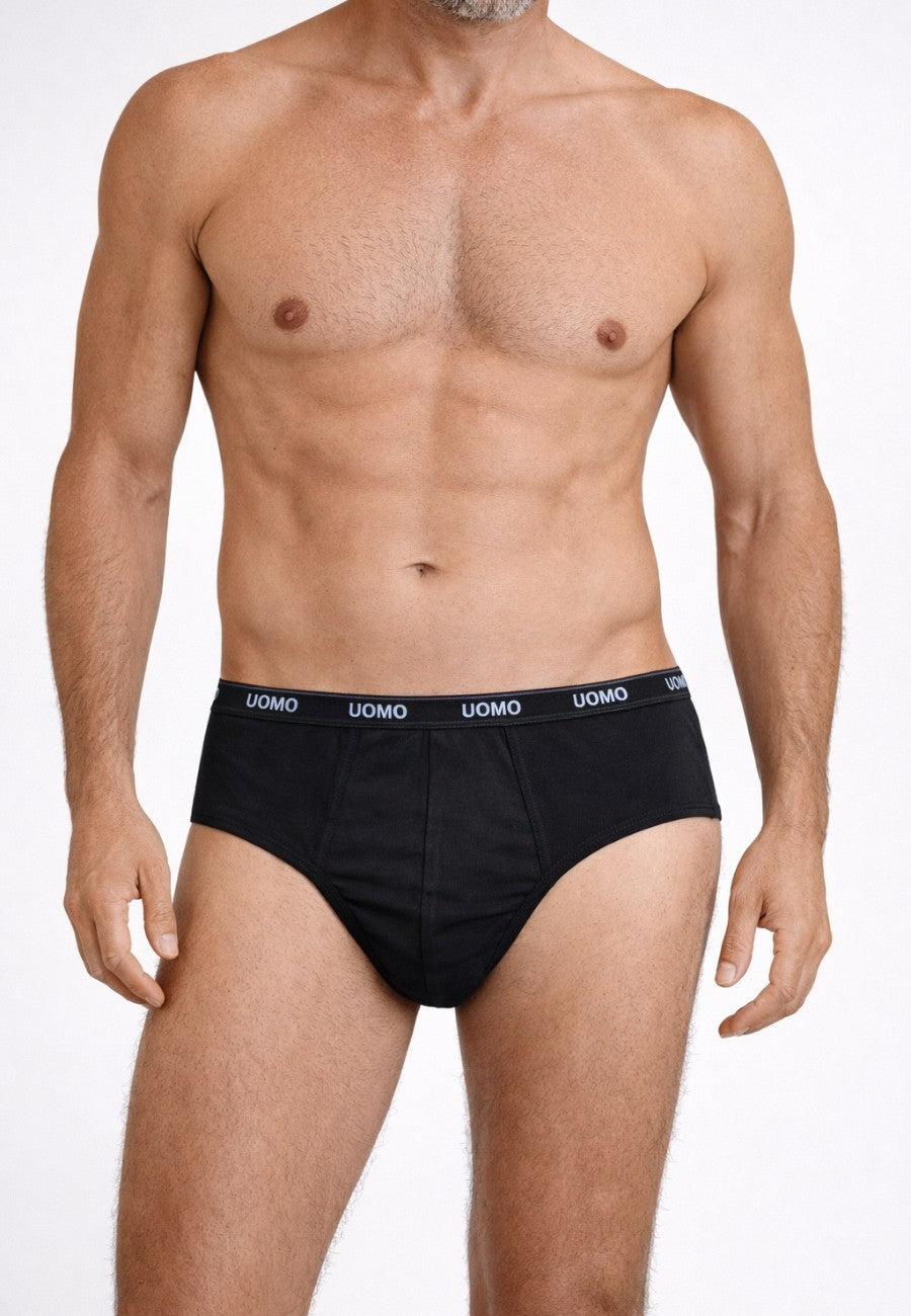 Calzoncillos negros de hombre de algodón Uomo banda estrecha