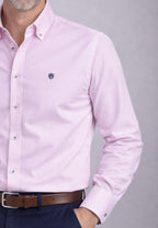 Camisa oxford de sastrería hecha a mano color rosa - Tallas S a 4XL