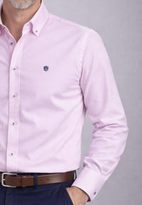 Camisa oxford de sastrería hecha a mano color rosa - Tallas S a 4XL