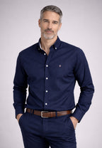 Camisa oxford de sastrería hecha a mano color marino - Tallas S a 4XL