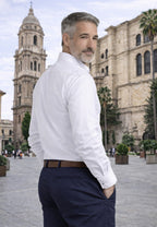 Camisa oxford de sastrería hecha a mano color blanco - Tallas S a 4XL