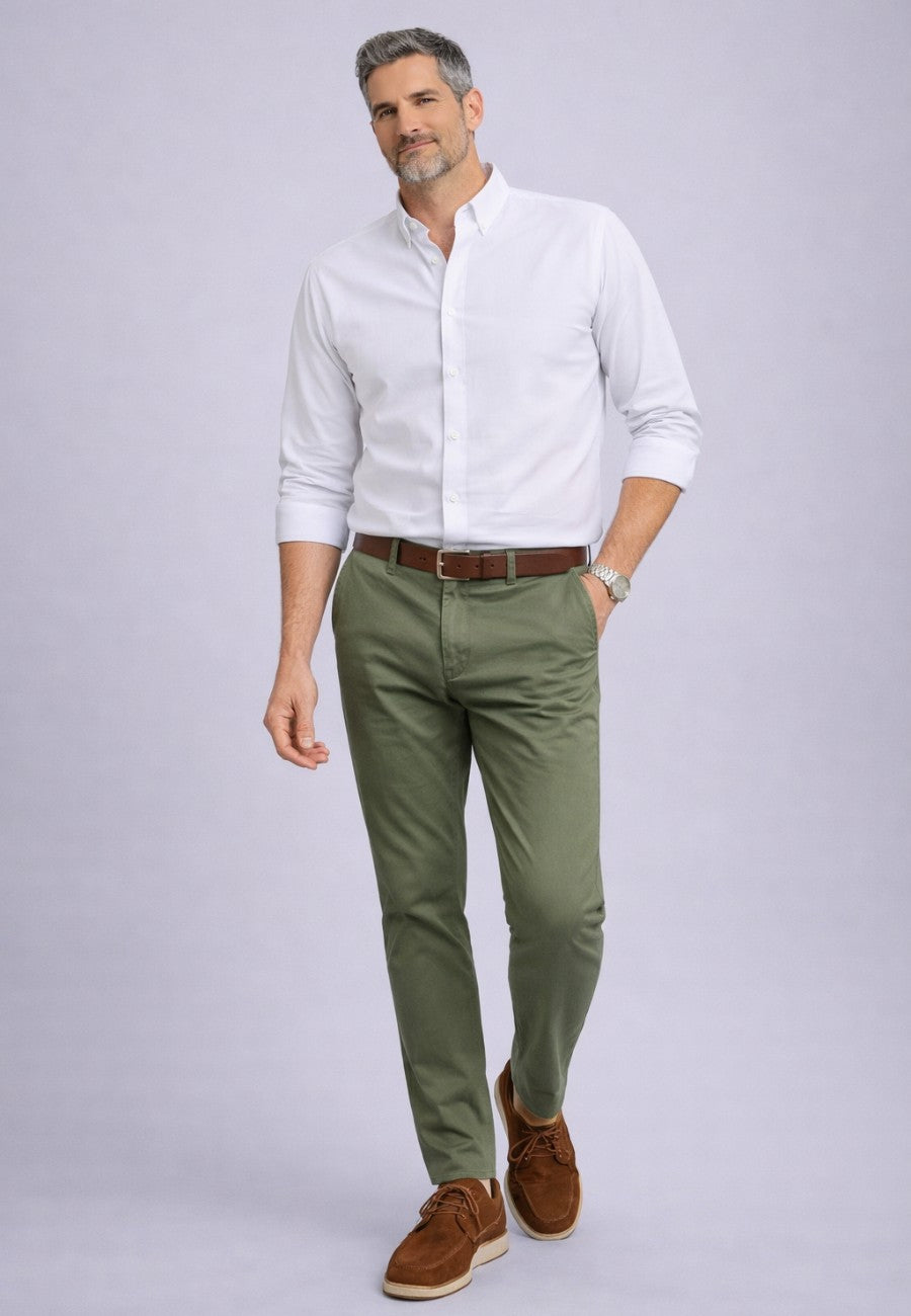 Camisa Oxford blanca semi entallada