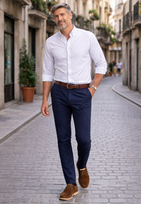 Camisa Oxford blanca semi entallada