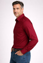 Camisa de hombre color Burdeos de manga larga talla XXL a la 5XL