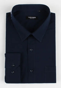 Camisa azul marino de manga larga talla XXL a la 5XL