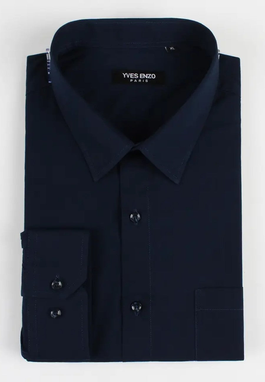 Camisa azul marino de manga larga talla XXL a la 5XL