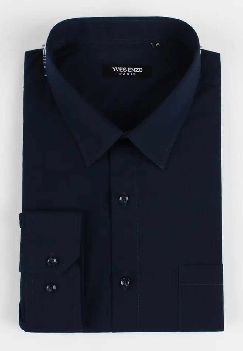 Camisa azul marino de manga larga talla XXL a la 5XL