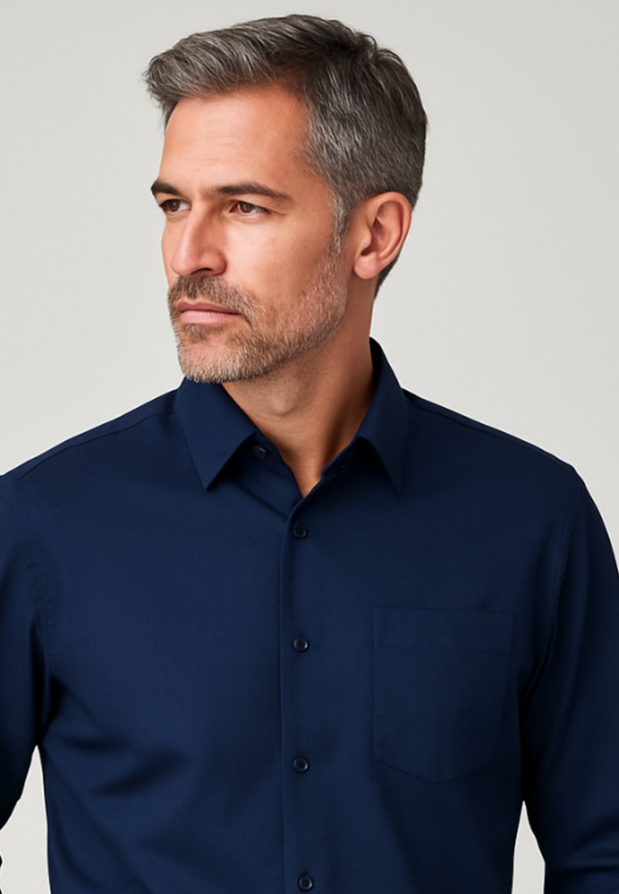 Camisa azul marino de manga larga talla XXL a la 5XL