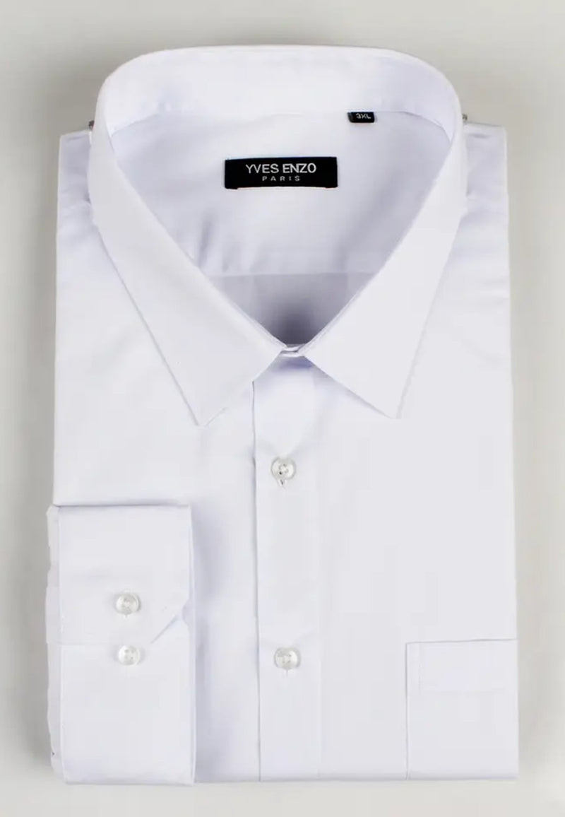 Camisa blanca de manga larga talla XXL a la 5XL