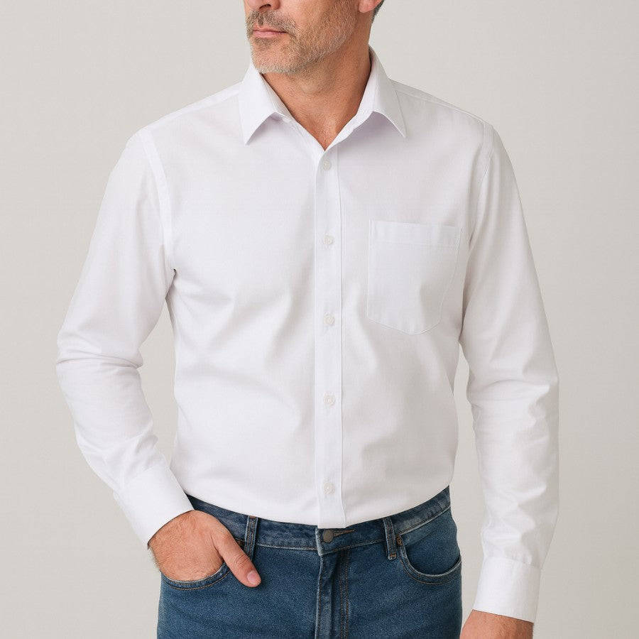 Camisa blanca de manga larga talla XXL a la 5XL