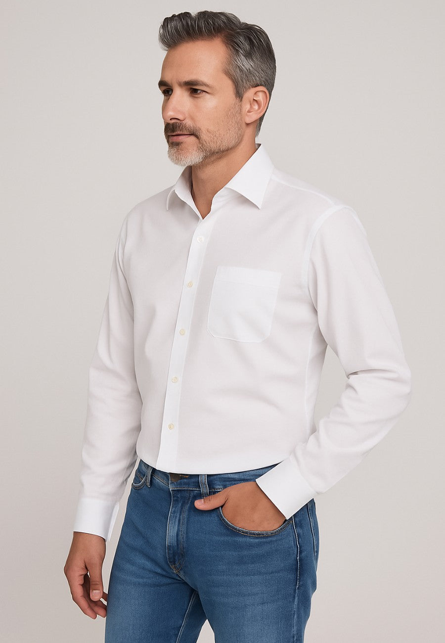 Camisa blanca de manga larga talla XXL a la 5XL