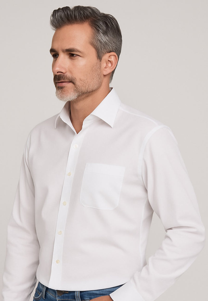 Camisa blanca de manga larga talla XXL a la 5XL