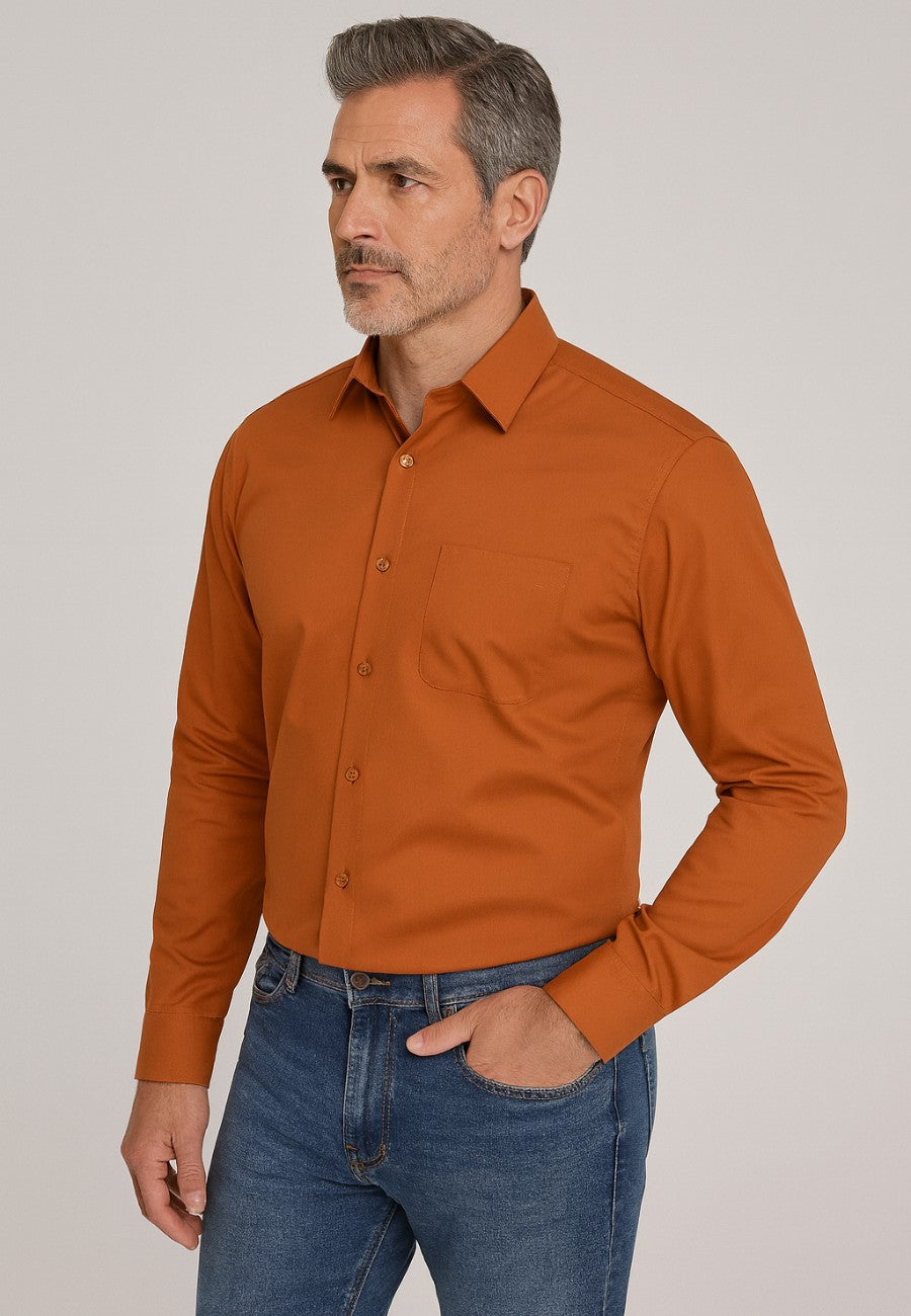 Camisa Cobre de manga larga talla XXL a la 5XL