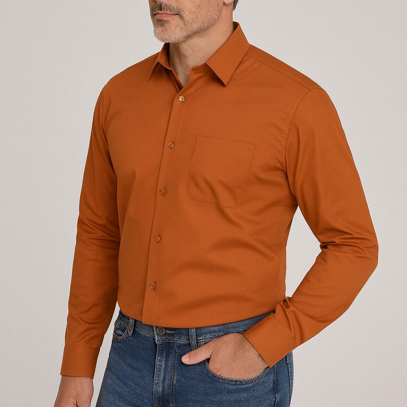 Camisa Cobre de manga larga talla XXL a la 5XL