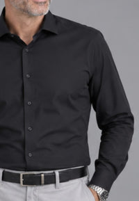 Camisa de vestir de sastrería hechas a mano color negra | T'estimu