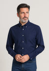 Camisa Oxford manga larga de hombre en color azul marino