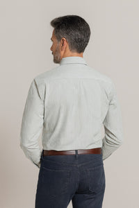 Camisa Oxford manga larga de hombre en color rayas verde