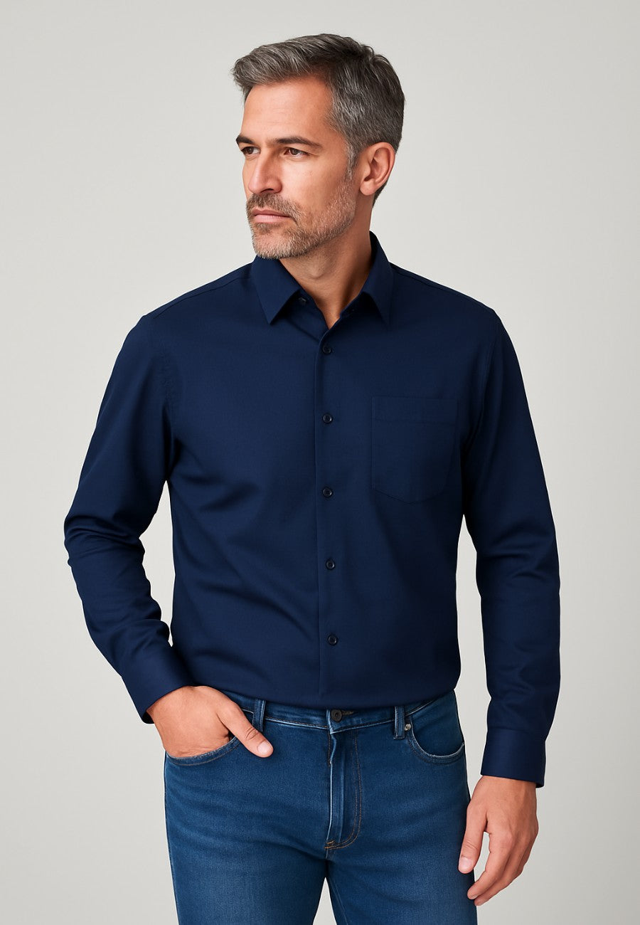 Camisa azul marino de manga larga talla XXL a la 5XL