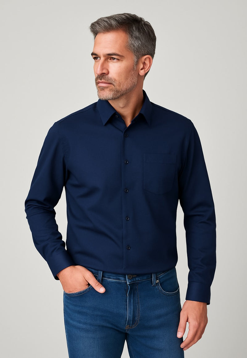 Camisa azul marino de manga larga talla XXL a la 5XL