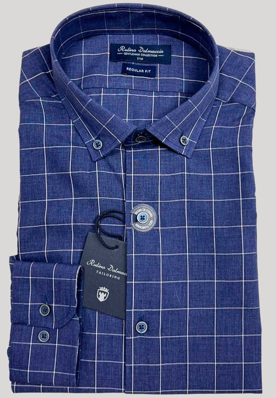 Camisa de algodón para hombre color indigo