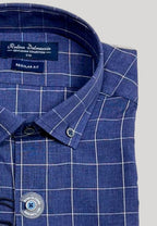 Camisa de algodón para hombre color indigo