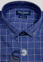 Camisa de algodón para hombre color indigo