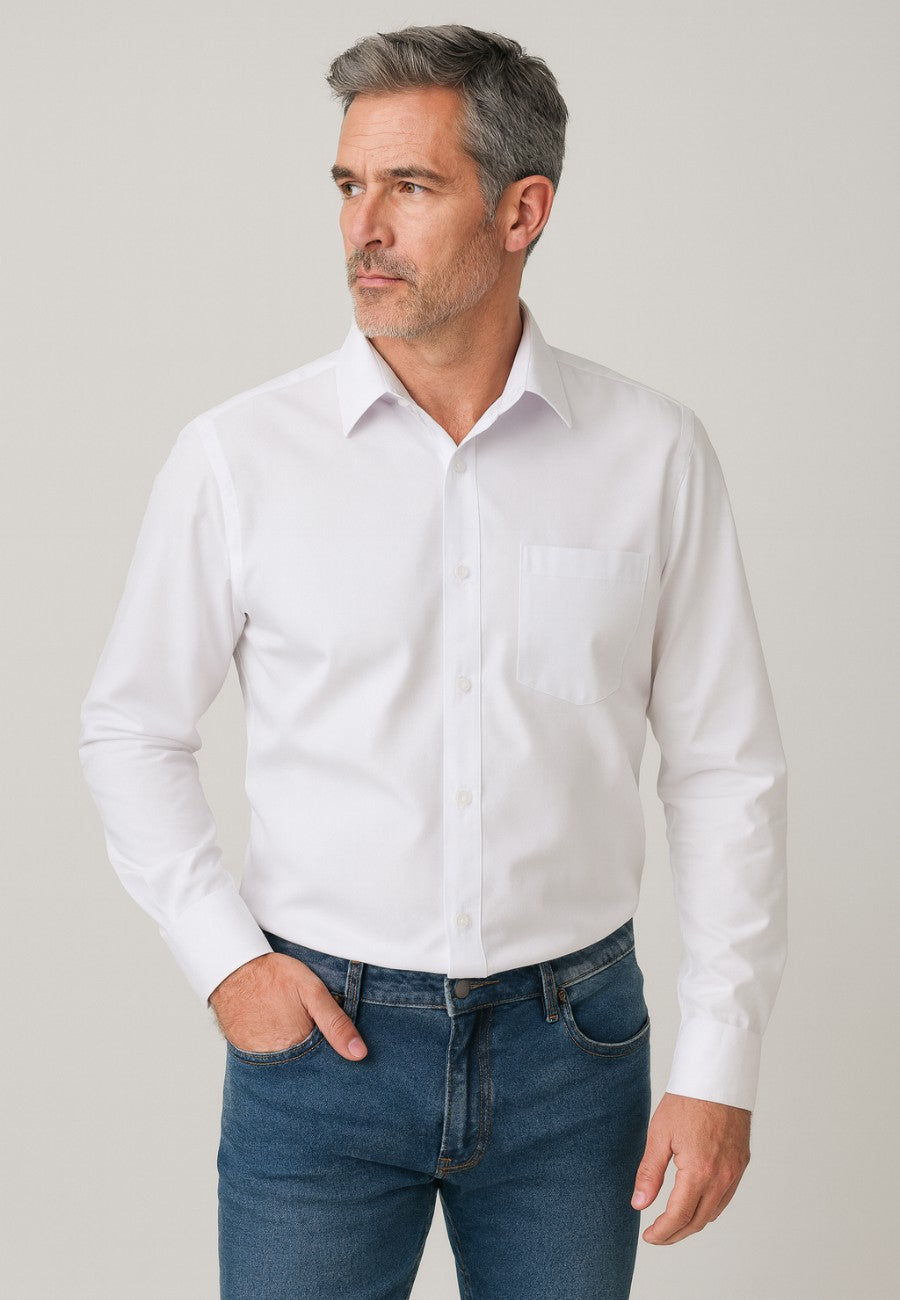 Camisa blanca de manga larga talla XXL a la 5XL