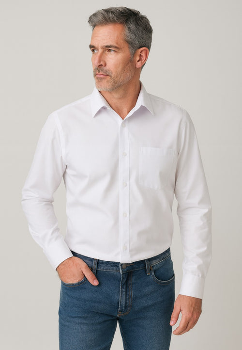 Camisa blanca de manga larga talla XXL a la 5XL