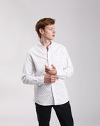 Camisa Oxford de hombre Blanca con lunares negros en testimu.com de T'estimu moda