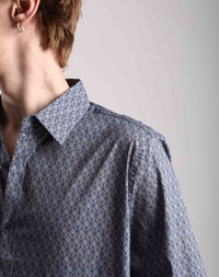 Camisa de hombre Azul con estampaciones geométricas en testimu.com de T'estimu moda