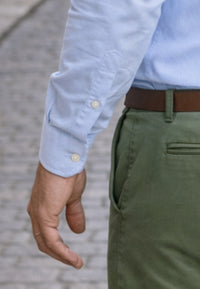 Camisa Oxford azul cielo semi entallada