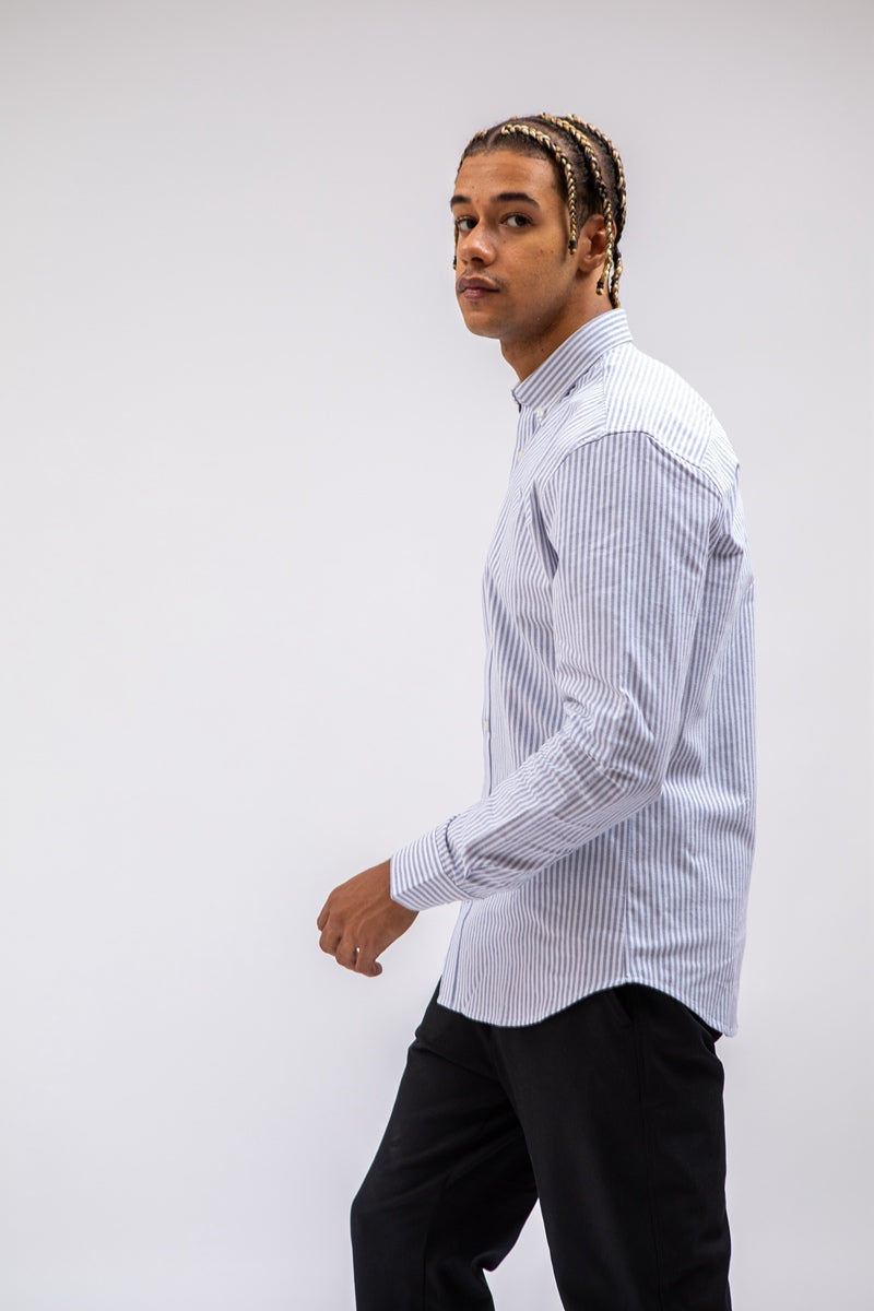 Camisa Oxford de hombre Rayas Azules en testimu.com de T'estimu Moda