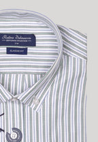Camisa oxford de algodón para hombre rayas verdes