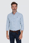 Camisa casual de hombre en rayas celeste