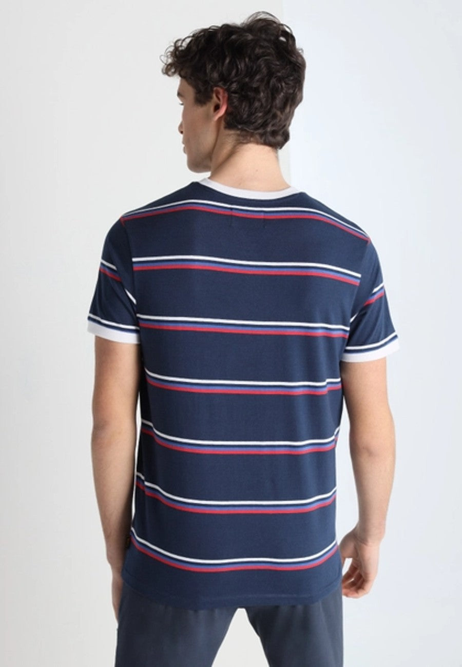 Camiseta de algodón Azul con franjas de colores - Lois Jeans en testimu.com de T'estimu Moda