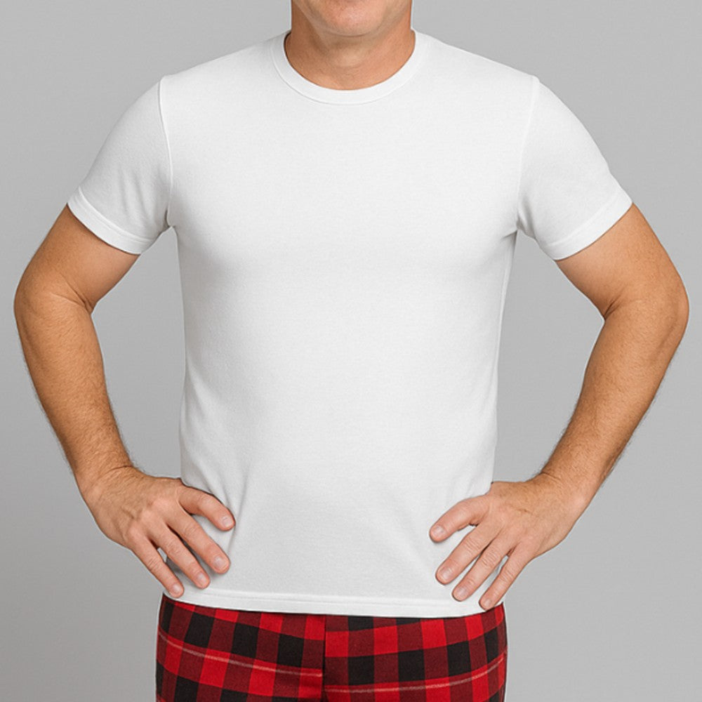 Camiseta de interior de manga corta de color blanco para hombre