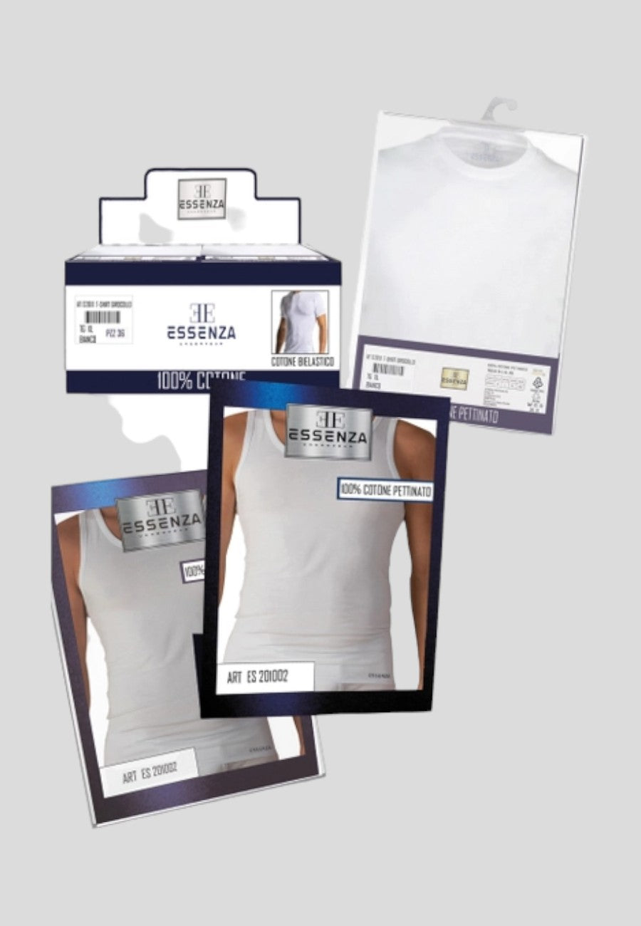 Camiseta de cuello en V para hombre de algodón certificado