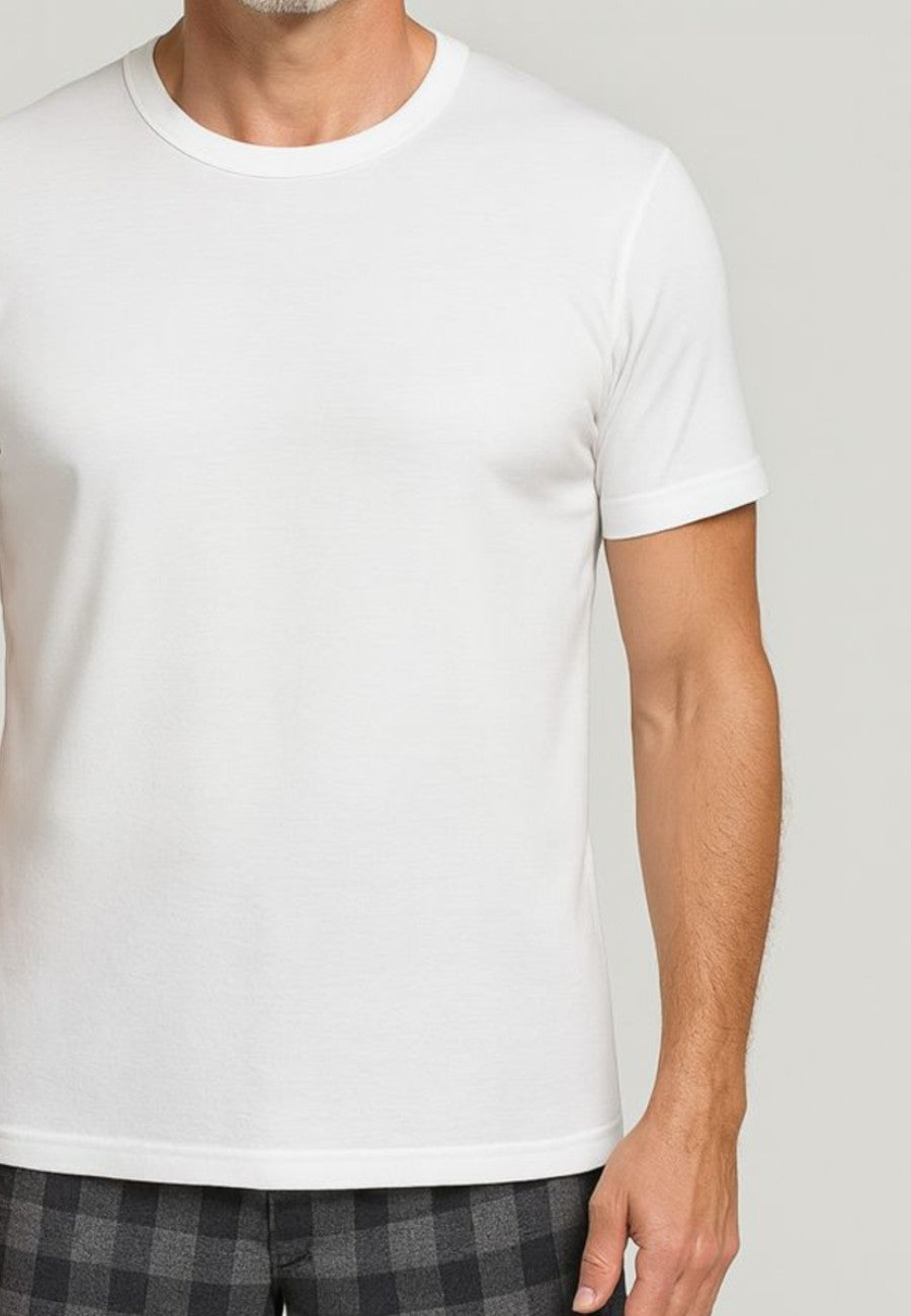 Camiseta blanca térmica de manga corta de interior para hombre. Tallas de la M a la 5XL