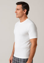 Camiseta blanca térmica de manga corta de interior para hombre. Tallas de la M a la 5XL