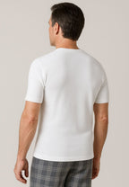Camiseta blanca térmica de manga corta de interior para hombre. Tallas de la M a la 5XL