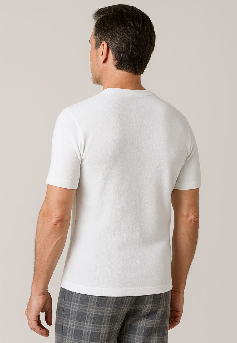 Camiseta blanca térmica de manga corta de interior para hombre. Tallas de la M a la 5XL