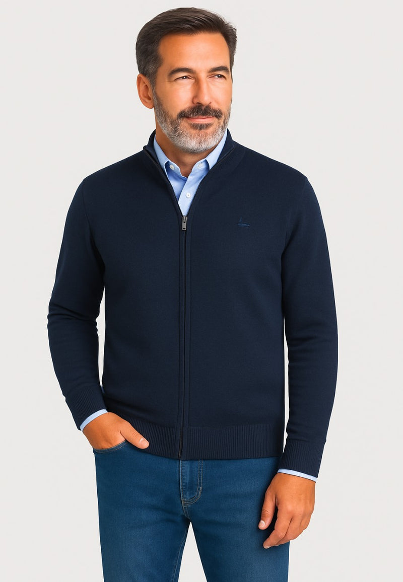 Cárdigan de punto con cremallera y cuello de cisne (7 colores)