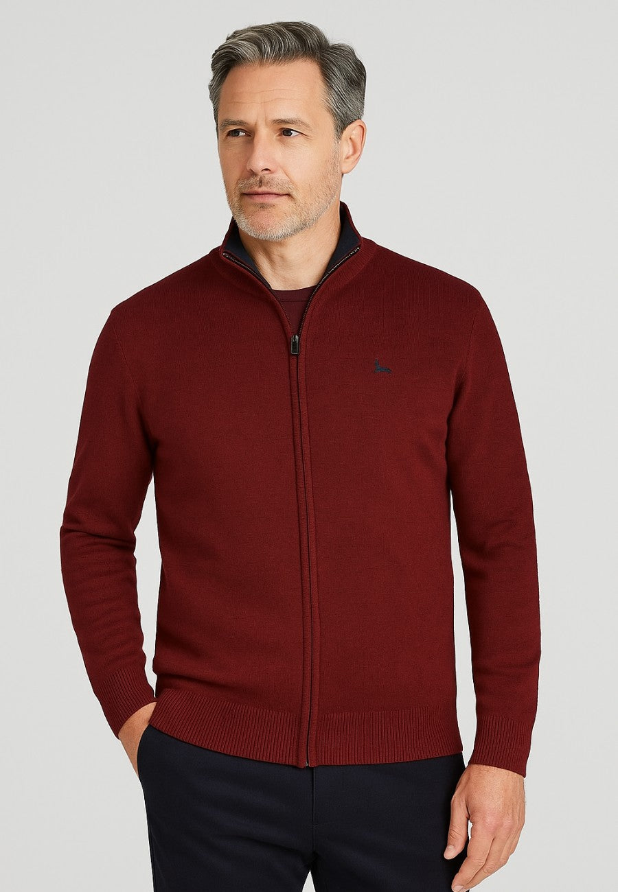 Cárdigan de punto con cremallera y cuello de cisne (7 colores)