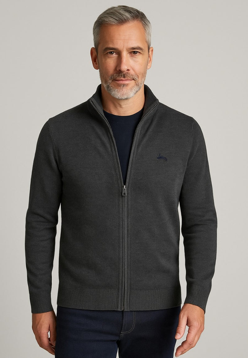 Cárdigan de punto con cremallera y cuello de cisne (7 colores)