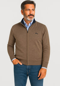 Cárdigan de punto con cremallera y cuello de cisne (7 colores)